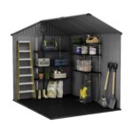 Keter Darwin Outdoor Apex Double Door Garden Storage Shed 6 x 8ft Grey Evotech+ Wood Look and Feel | Fade Free | All Weather Resistant | Safe and Secure | Zero Maintenance | 15 year Warranty - Image 11