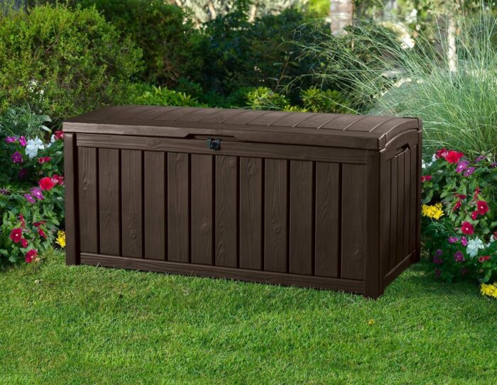 Keter Glenwood 390L Outdoor 60% recycled Garden Furniture Storage Box Brown| Fade Free | All Weather Resistant | Safe and Secure | Zero Maintenance | 2 year Warranty - Image 5