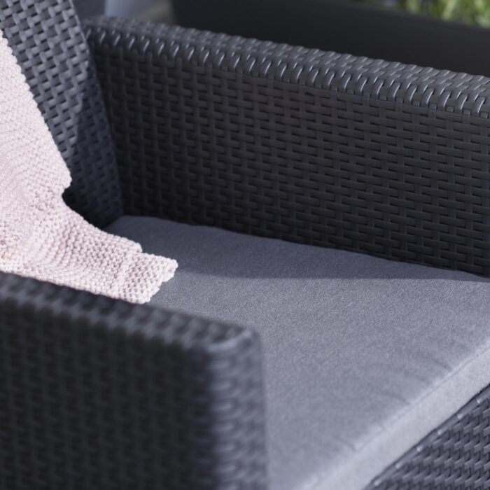 Keter Marie Outdoor Lounge Set | 2 Sofas + Vigo Storage Table + Cushions | Rattan-Effect Finish | Weatherproof Resin | 15-Min Easy Assembly | 3-Year Guarantee - Image 8