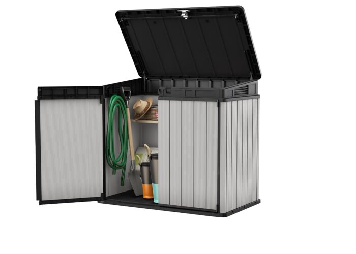 Keter Store It Out Premier XL Outdoor Garden Storage Shed, Grey and Black, 141 x 82 x 123.5 cm - Image 7