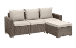 California 3 Seater Chaise Longue Lounge Set - Cappuccino