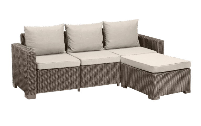 California 3 Seater Chaise Longue Lounge Set - Cappuccino