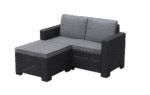 California 2 Seater Balcony Chaise Longue - Grey
