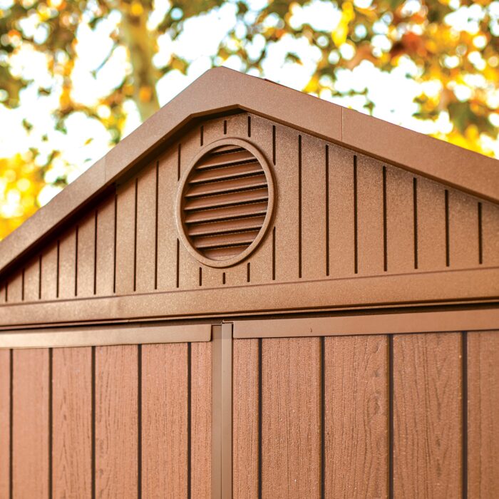 Keter Darwin Outdoor Apex Double Door Garden Storage Shed 6 X 4ft Brown Wood Look And Feel | Fade Free | All Weather Resistant | Safe And Secure | Zero Maintenance | 15 Year Warranty - Image 10