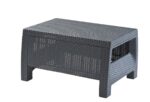 Keter GF06784 Corfu Outdoor 4 Seater Rattan Sofa Furniture Set with Accent Table - Graphite with Cream/Mushroom Cushions - Image 6