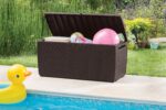 Keter Capri Outdoor Plastic Storage Box Garden Furniture, 123 x 53.5 x 57 cm, Brown - Image 4