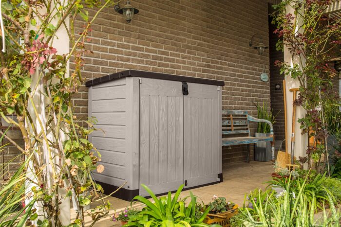 Keter Store It Out Pro Outdoor Garden Furniture Storage Shed Beige with Brown Lid Fade Free All Weather Resistant Safe and Secure Zero Maintenance 5 year Warranty - Image 9