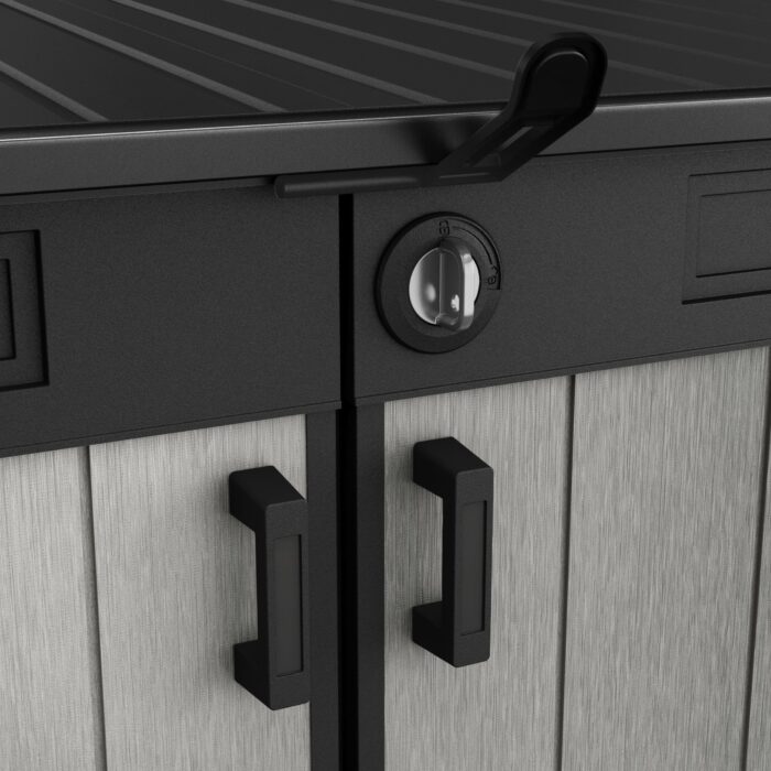 Keter Grande Store Outdoor Double Door Garden Furniture Storage Shed Grey Duotech+ Wood Look and Feel | Fade Free | All Weather Resistant | Safe and Secure | Zero Maintenance - Image 15