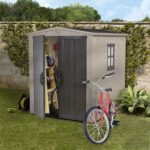 Keter Factor Outdoor Apex Double Door Garden Storage Shed 6 x 6ft Beige Brown Wood effect | Fade Free | All Weather Resistant | Safe and Secure | Zero Maintenance | 15 year Warranty - Image 5
