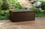 Keter Brightwood 454L Outdoor 60% recycled Garden Furniture Storage Box Brown Wood Panel Effect Fade Free All Weather Resistant Safe and Secure Zero Maintenance 2 year Warranty - Image 6