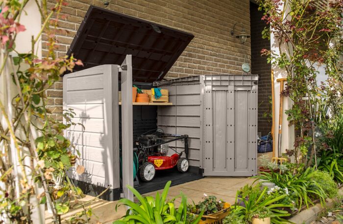 Keter Store It Out Pro Outdoor Garden Furniture Storage Shed Beige with Brown Lid Fade Free All Weather Resistant Safe and Secure Zero Maintenance 5 year Warranty - Image 7