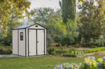 Keter Manor Outdoor Apex Double Door Garden Storage Shed 6 x 8ft Beige Brown Wood effect | Fade Free | All Weather Resistant | Safe and Secure | Zero Maintenance | 15 year Warranty - Image 7