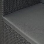 SOFTILLO Waterproof Outdoor Seat Cushions Pad for Keter Allibert Monaco - Comfy Set Cushion Pads For Patio Rattan Furniture - Removable Cover - Water Resistant Material, Foam - 8 Piece - Graphite - Image 4