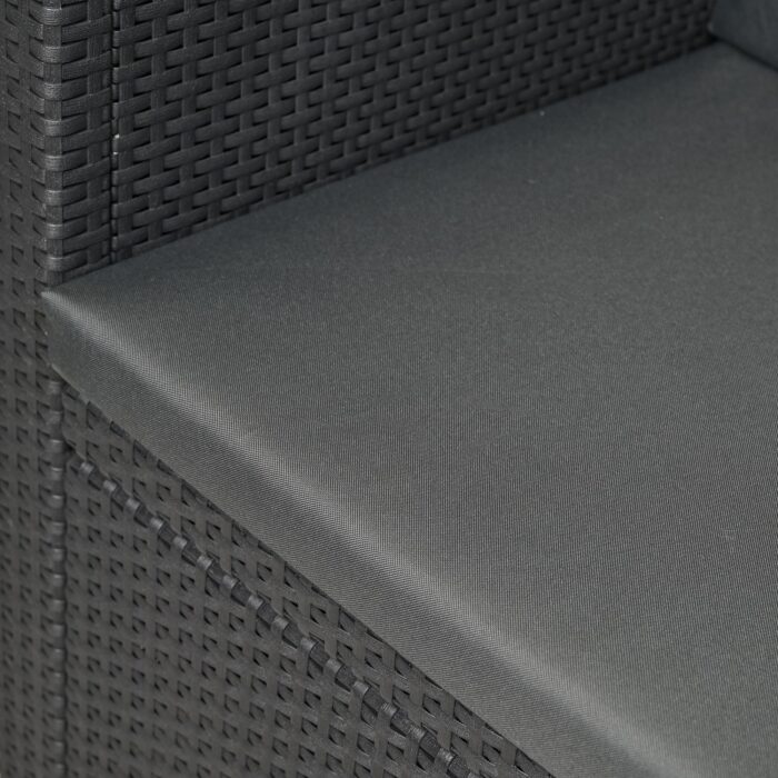 SOFTILLO Waterproof Outdoor Seat Cushions Pad for Keter Allibert Monaco - Comfy Set Cushion Pads For Patio Rattan Furniture - Removable Cover - Water Resistant Material, Foam - 8 Piece - Graphite - Image 4