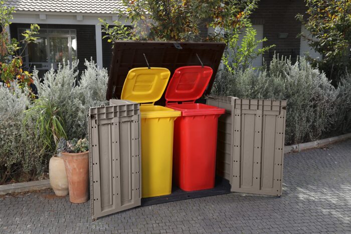 Keter Store It Out Pro Outdoor Garden Furniture Storage Shed Beige with Brown Lid Fade Free All Weather Resistant Safe and Secure Zero Maintenance 5 year Warranty - Image 3