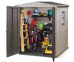 Keter Factor Outdoor Apex Double Door Garden Storage Shed 6 x 6ft Beige Brown Wood effect | Fade Free | All Weather Resistant | Safe and Secure | Zero Maintenance | 15 year Warranty - Image 9