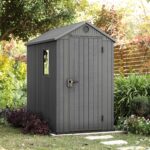 Keter Darwin Outdoor Apex Single Door Garden Storage Shed 6 x 4ft Grey Wood Look and Feel | Fade Free | All Weather Resistant | Safe and Secure | Zero Maintenance | 15 year Warranty - Image 4