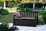 Keter Eden Bench 265L Outdoor 60% recycled Garden Furniture Storage Box Graphite & Light Grey | Fade Free | All Weather Resistant | Safe and Secure | Zero Maintenance | 2 year Warranty - Image 2