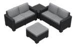 California 4 Seater Double Lounge Set - Grey
