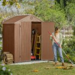 Keter Darwin Outdoor Apex Double Door Garden Storage Shed 6 X 4ft Brown Wood Look And Feel | Fade Free | All Weather Resistant | Safe And Secure | Zero Maintenance | 15 Year Warranty - Image 4