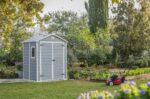 Keter Manor Outdoor Plastic Garden Storage Shed, Grey, 6 x 5 ft - Image 9