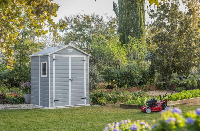 Keter Manor Outdoor Plastic Garden Storage Shed, Grey, 6 x 5 ft - Image 9