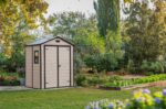 Keter Manor Outdoor Apex Double Door Garden Storage Shed 6 x 5ft Beige Brown Wood effect | Fade Free | All Weather Resistant | Safe and Secure | Zero Maintenance | 15 year Warranty - Image 9