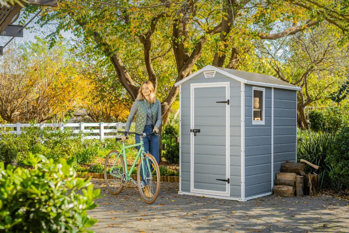 Keter Manor Outdoor Plastic Garden Storage Shed, Grey, 6 x 4 ft - Image 7