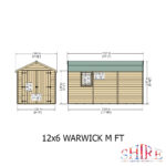 Shire Warwick 6ft x 12ft Shiplap Apex Double Door Shed