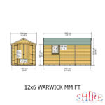 Shire Warwick 6ft x 12ft Shiplap Apex Double Door Shed
