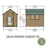 Shire Garden Value Overlap 7ft x 5ft Shed with window