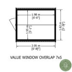 Shire Garden Value Overlap 7ft x 5ft Shed with window