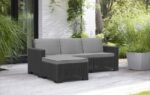 California 3 Seater Chaise Longue Lounge Set - Grey