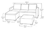 California 3 Seater Chaise Longue Lounge Set - Grey
