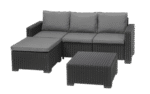California 3 Seater Chaise Longue Lounge Set - Grey