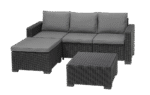 California 3 Seater Chaise Longue Lounge Set - Grey