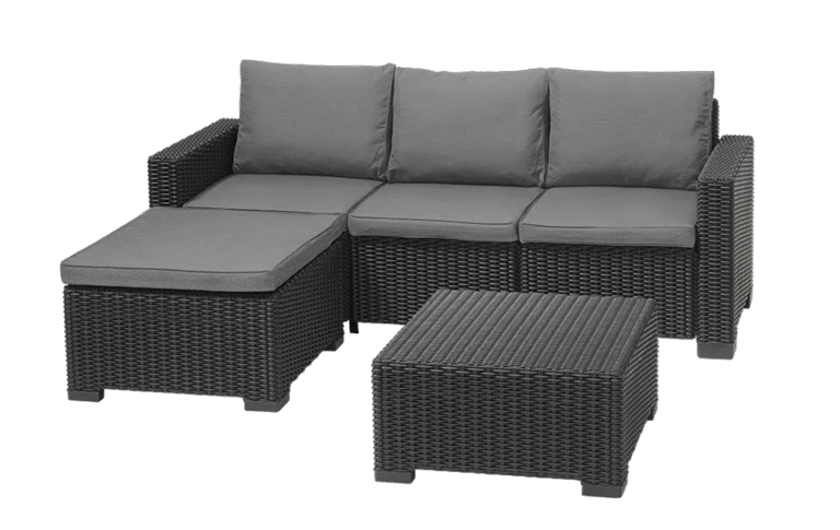 California 3 Seater Chaise Longue Lounge Set - Grey