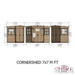 Shire 7ft x 7ft Corner Pressure Treated Shed