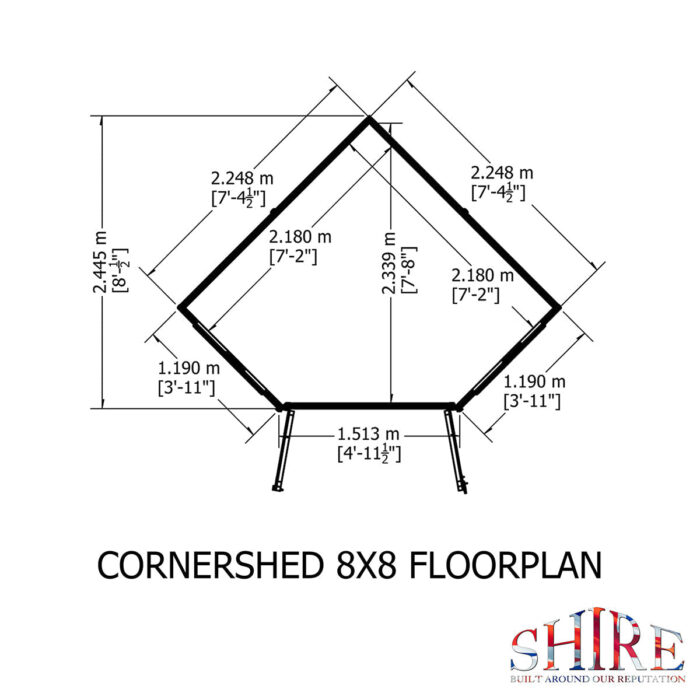 Shire Shiplap 8ft x 8ft Corner Shed