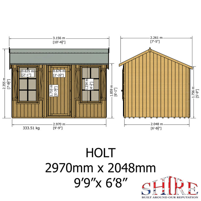 Shire Holt 7ft x 10ft Shiplap Apex Shed