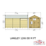 Shire Langley 12ft x 6ft Double Door Shiplap Shed NEW