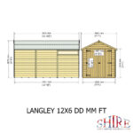 Shire Langley 12ft x 6ft Double Door Shiplap Shed NEW