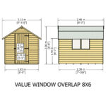 Shire Garden Value Overlap 8ft x 6ft Pressure Treated Shed with window