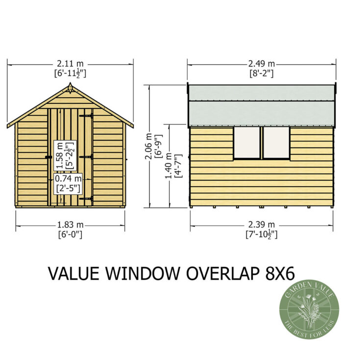 Shire Garden Value Overlap 8ft x 6ft Shed with Window