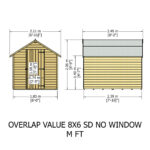 Shire Garden Value Overlap 8ft x 6ft Pressure Treated Shed