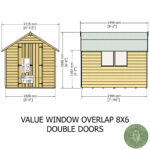 Shire Garden Value Overlap 8ft x 6ft Double Door Shed With Window