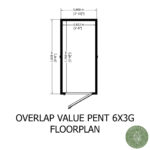 Shire Garden Value Overlap 6ft x 3ft Pent Shed