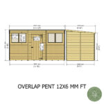 Shire NEW Garden Value 12ft x 6ft Overlap Pent Shed with windows