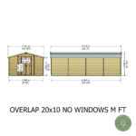 Shire Garden Value Overlap 10ft x 20ft Windowless Shed