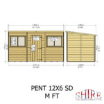 Shire Pent 12ft x 6ft Shiplap Shed NEW